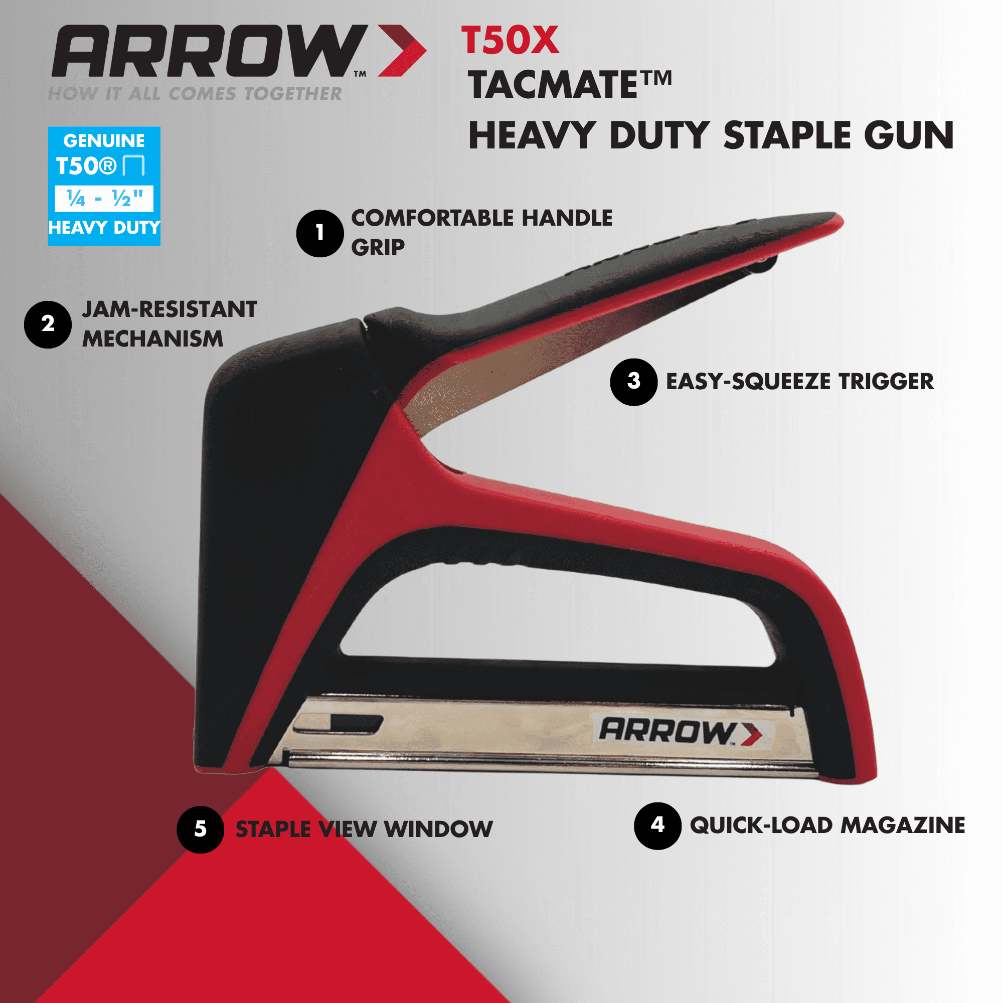 Arrow T50X TacMate Heavy Duty Staple Gun