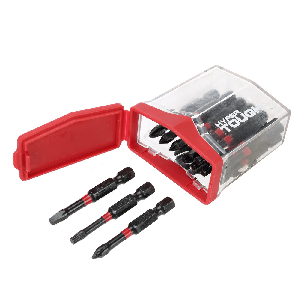Hyper Tough 15 Piece 2 Impact Rated Screwdriver Bit Set