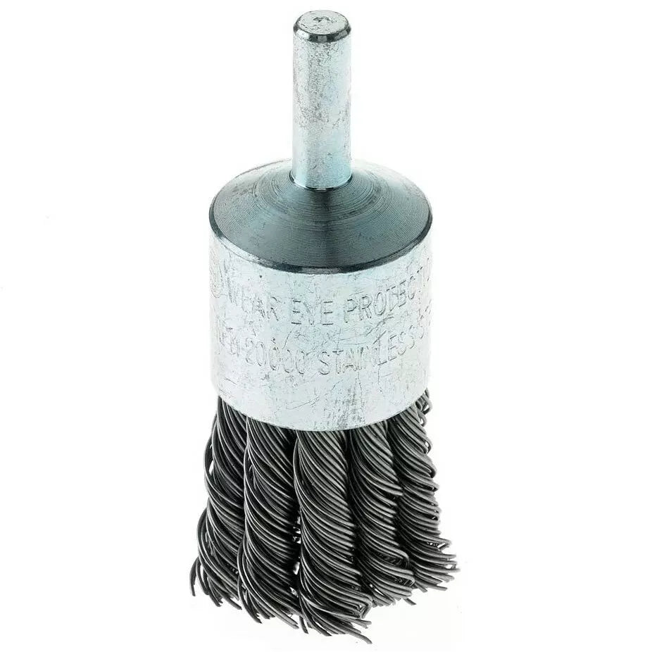 KNACK - 1 Wire Knot End Brush Stainless Steel With 1/4 Shank For Die Grinder Or Drill