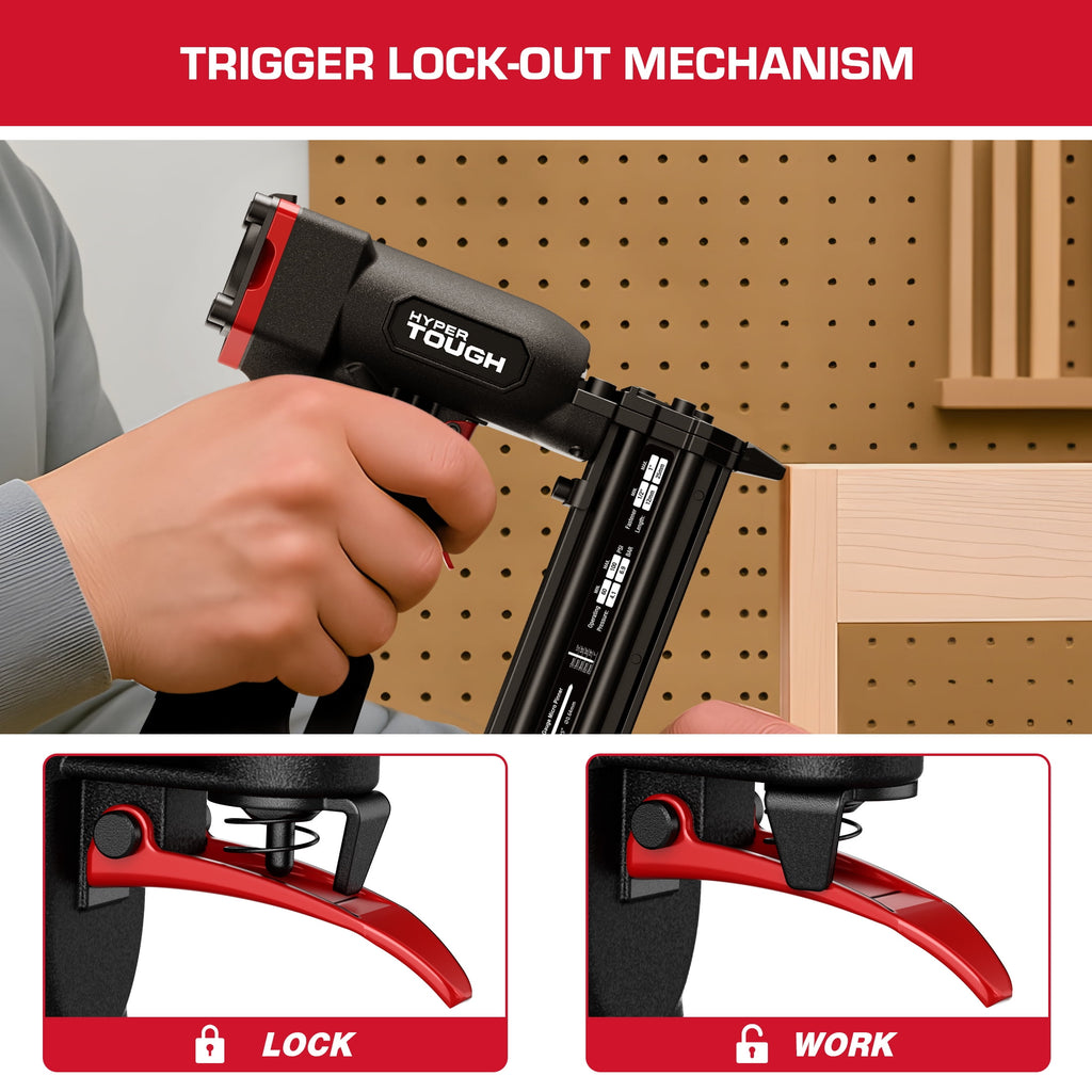Hyper Tough 23-Gauge Pneumatic Pin Nailer, Air Powered Pin Nail Gun