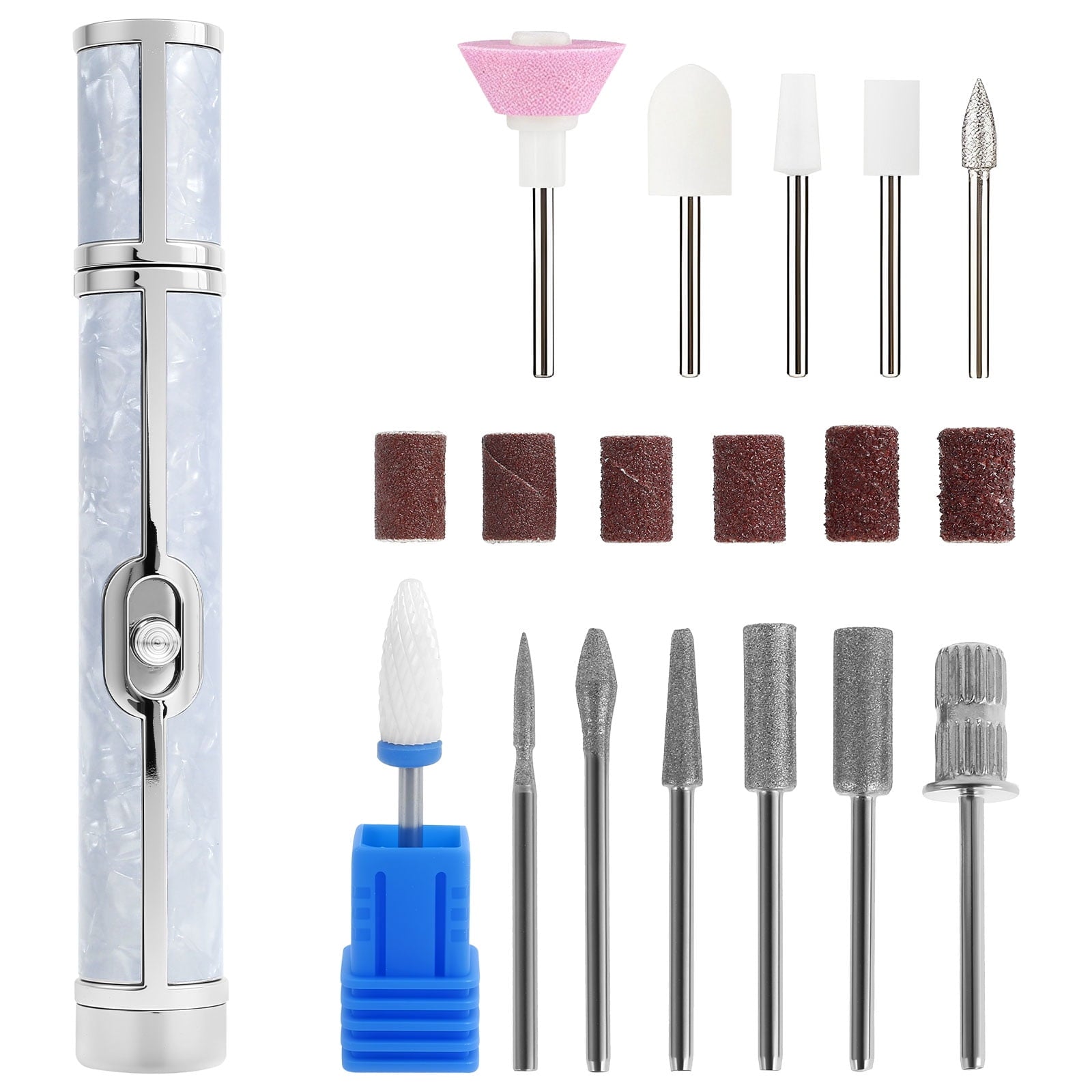 FYJUCPA Aluminium Alloy Electric Nail File Kit for Thick Toe Nails Rechargeable 4 Gears Electric Nail Drill Machine Low Noise Electric Nail Grinder for Various Nails and Shapes