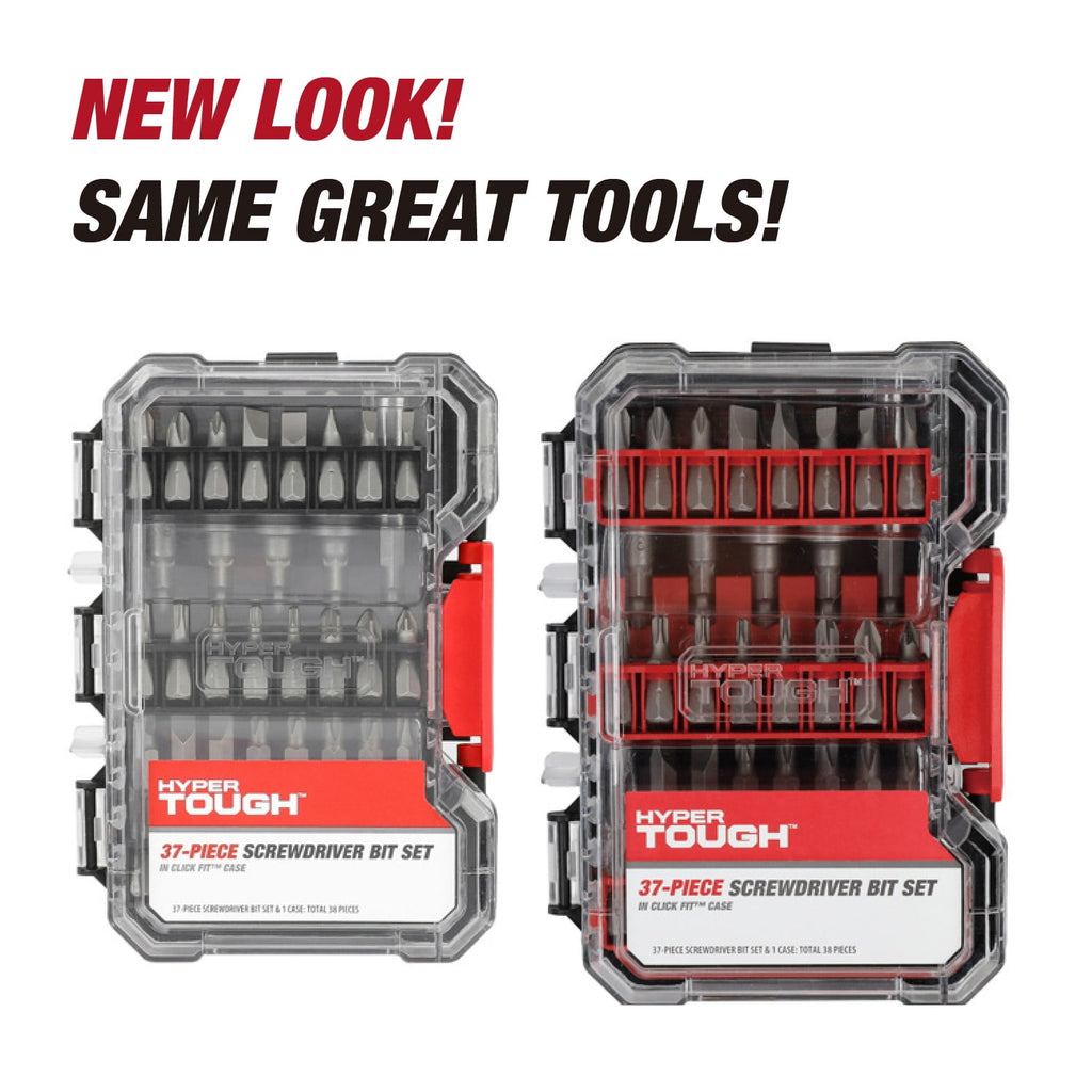 Hyper Tough 37-Piece Screwdriver Bit Set in Click Fit Case