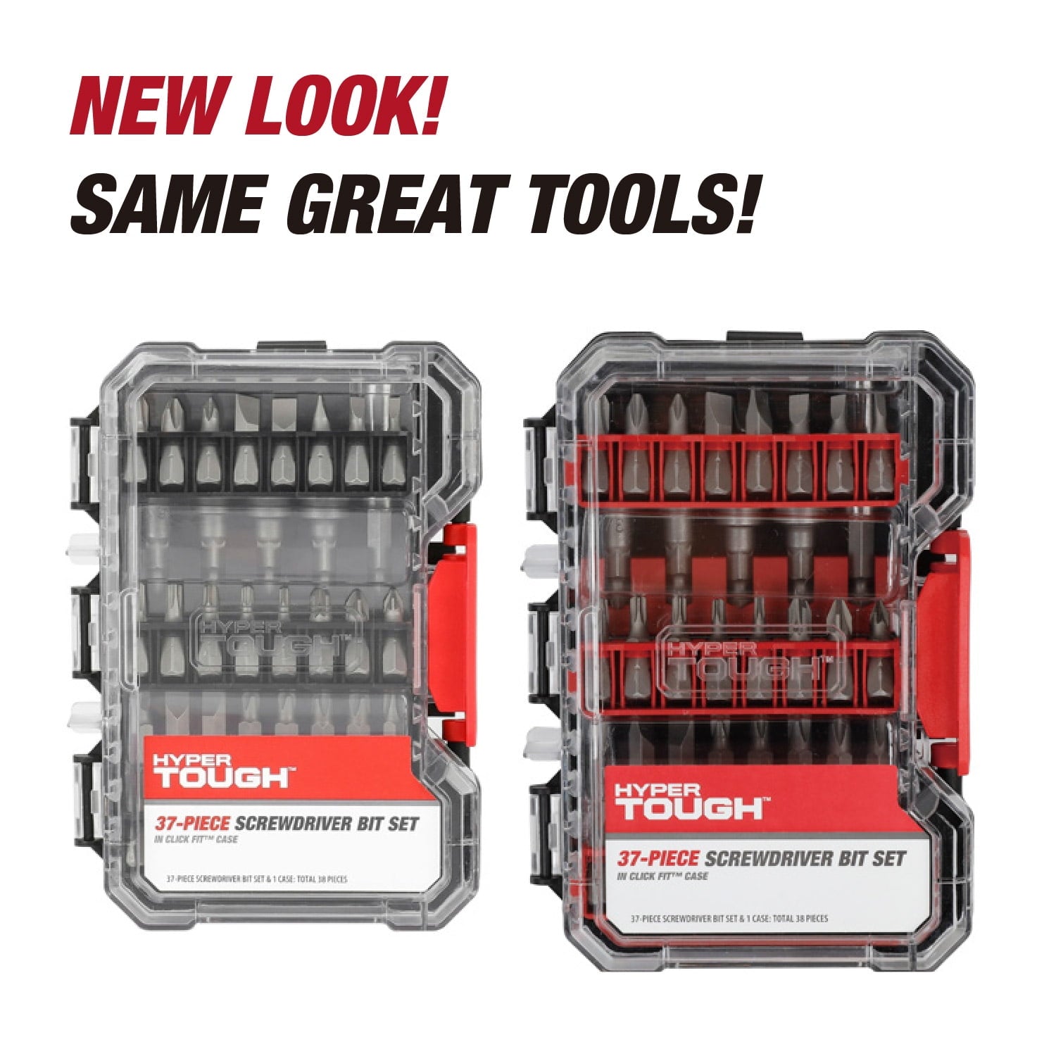 Hyper Tough 37-Piece Screwdriver Bit Set in Click Fit Case