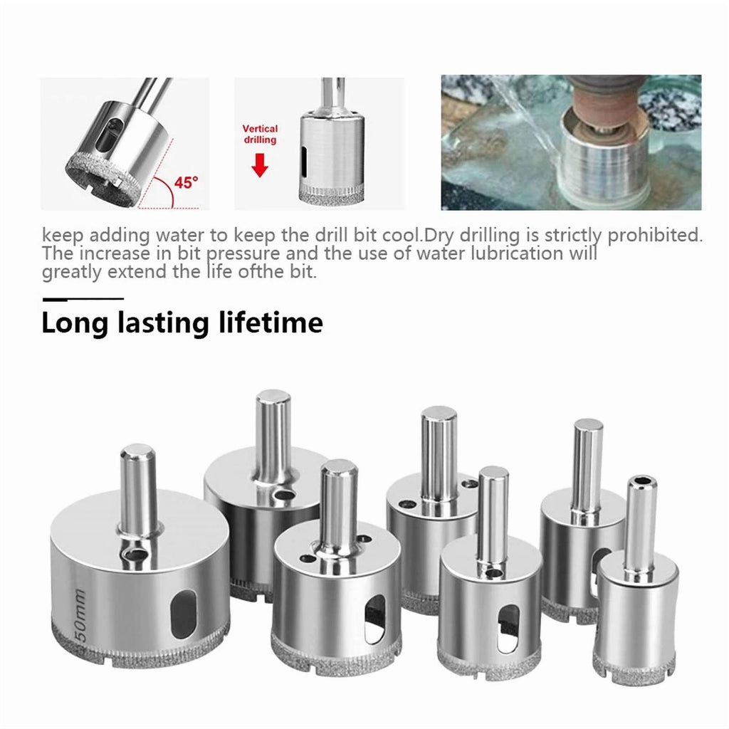 10Pcs Diamond Hole Saw Drill Bit Set 6-30Mm Maker Cutter Glass Ceramic Tile