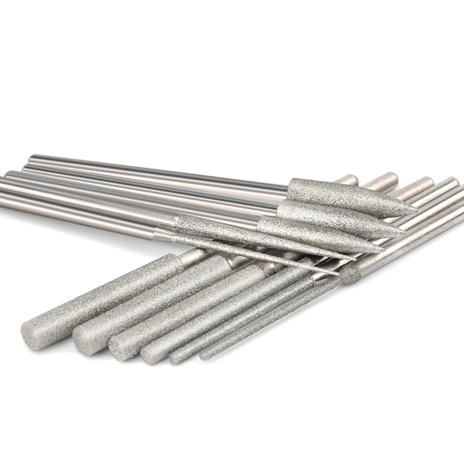 11Pcs 1/8 Carbide Steel Diamond Burr Bits Grinding Rotary Tools Accessories