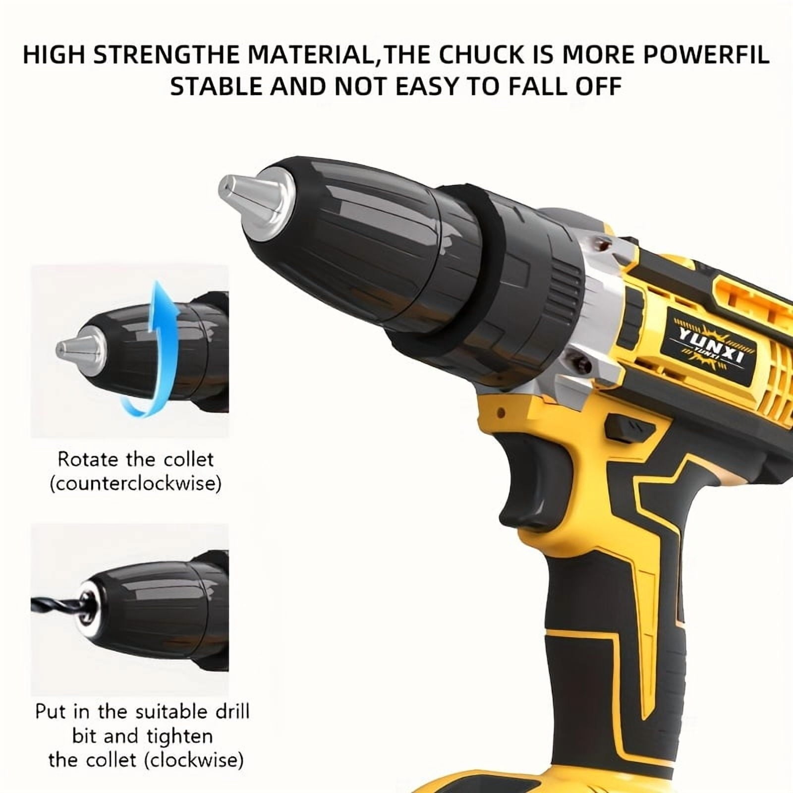 DGB Cordless Electric Drill Driver Kit, Lithium-Ion Battery Powered, 2-Speed for Home Improvement and Repairs, Compact and Portable
