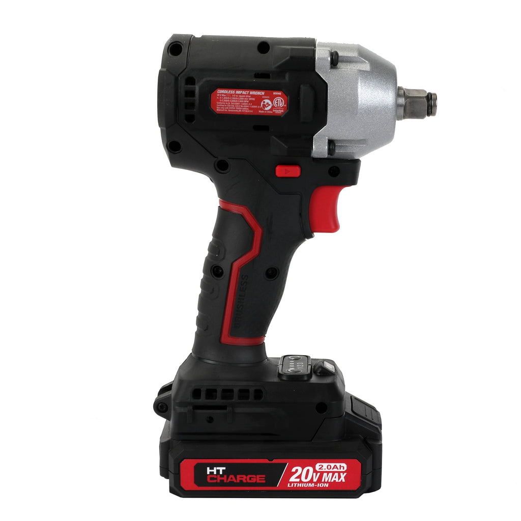 Open Box Hyper Tough 20V Brushless 1/2-inch Impact Wrench, Battery & Charging Cable