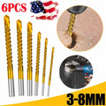 2024Twist Drill Bit Set Power Tool Accessories Screw Holes For Wood Metal (6Pcs)