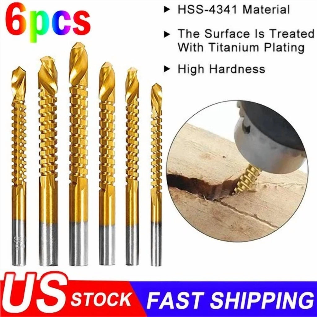 2025 New Upgrade Drill Bits, 6 Pcs Twist Drill Bit Set Power Tool Accessories Us