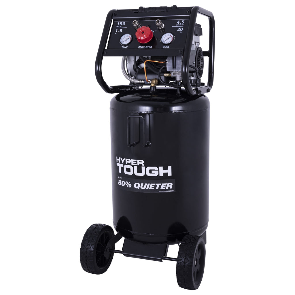Hyper Tough 20 Gallon 1.8 HP Vertical Quiet air compressor 150psi