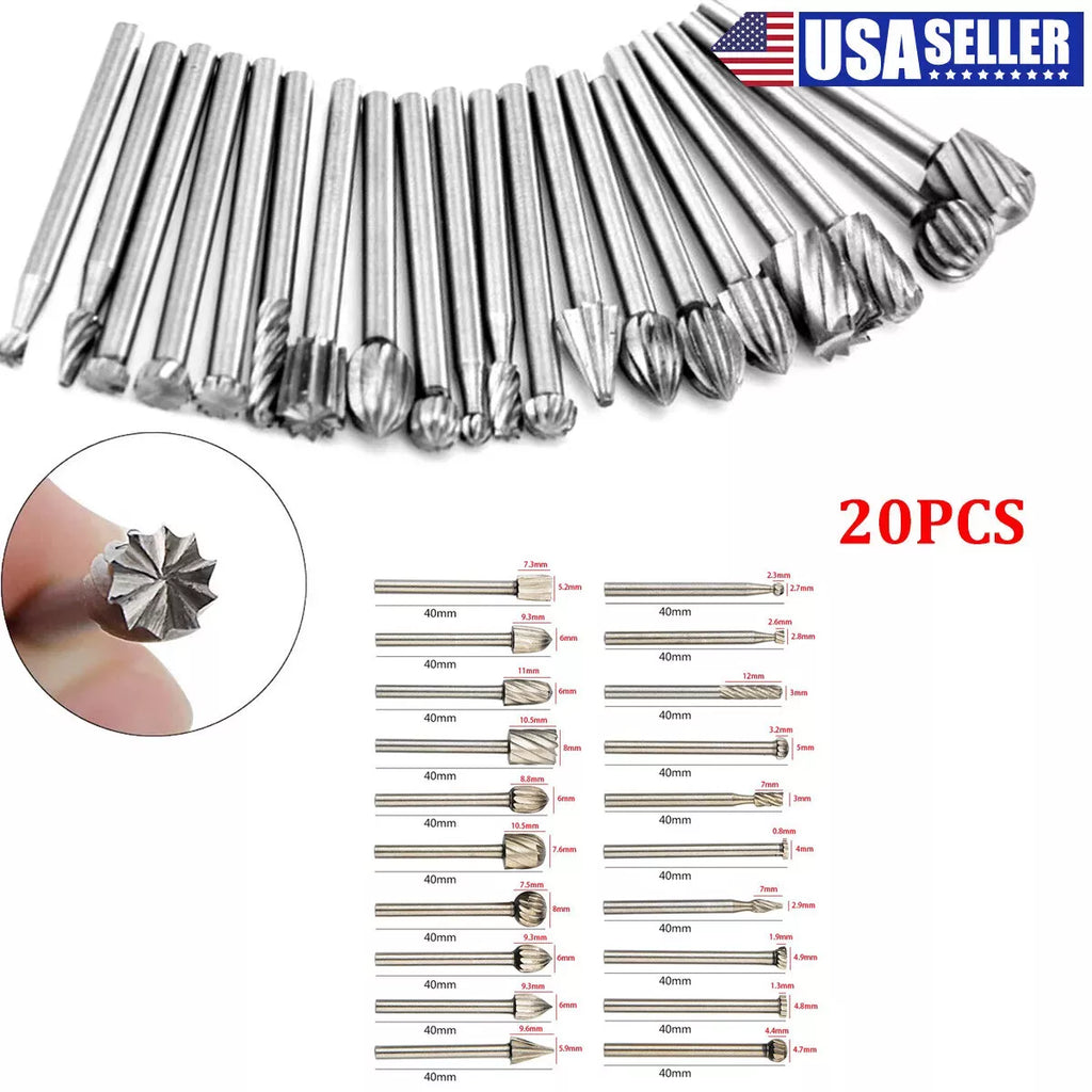 20Pcs Diamond Burr Bits Drill Set Rotary Multi Tool Accessories Kits For Dremel?