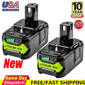 2Pack 8.0Ah 18 Volt Replacement for Ryobi 18V Battery ONE+ Plus Li-ion P108 P102 P103 P104 P105 P107 P109 P122 PBP005 PBP004 PBP003 PBP002 RB18L50 BPL1820 Cordless Power Tools with LED Indicator