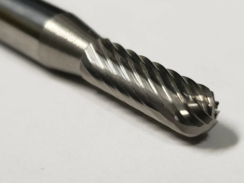 KLYNE - Sc14S Cylindrical Radius 3/16 Carbide Burr Bur Tool Die Grinder Bit 1/4 Shank