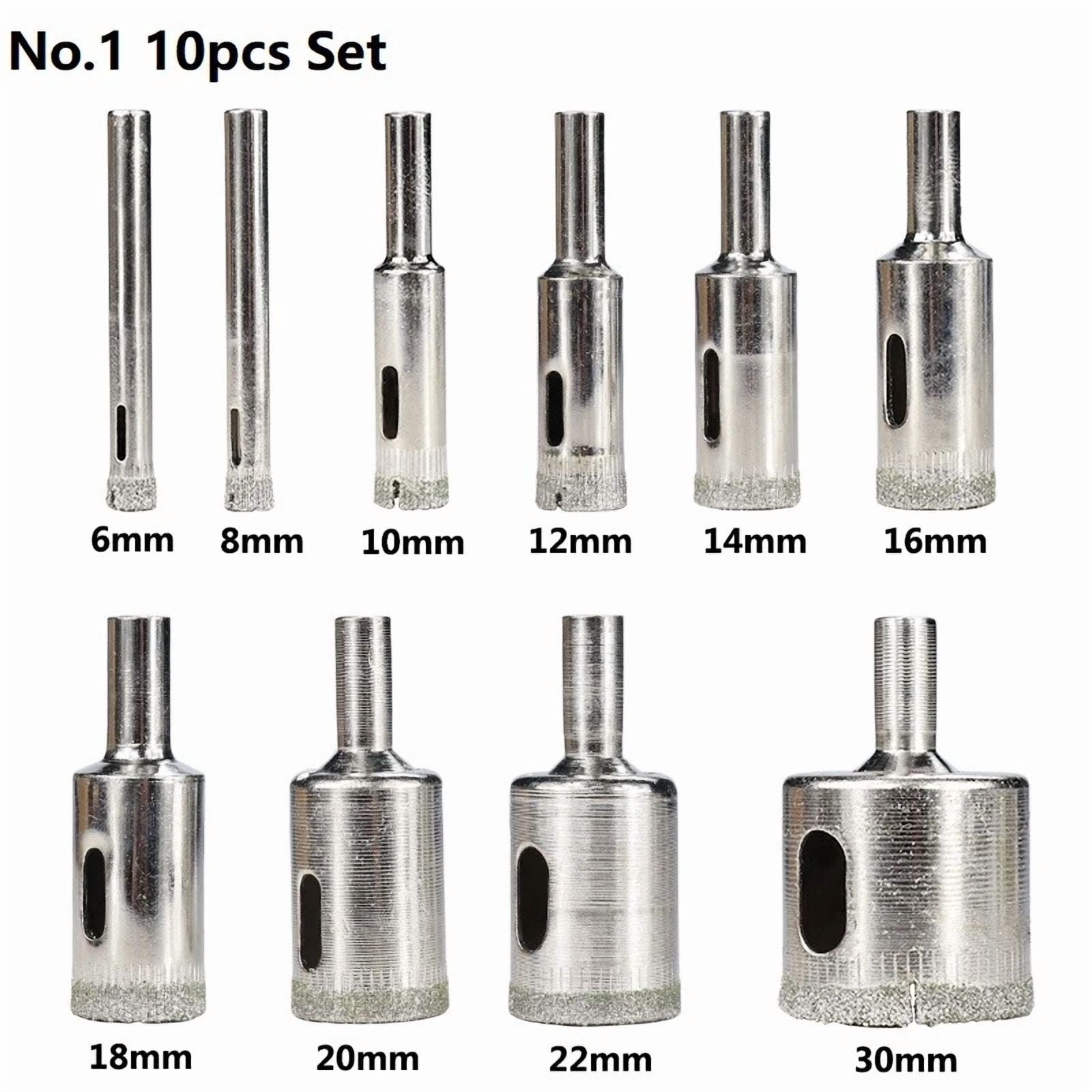 10Pcs Diamond Hole Saw Drill Bit Set 6-30Mm Maker Cutter Glass Ceramic Tile