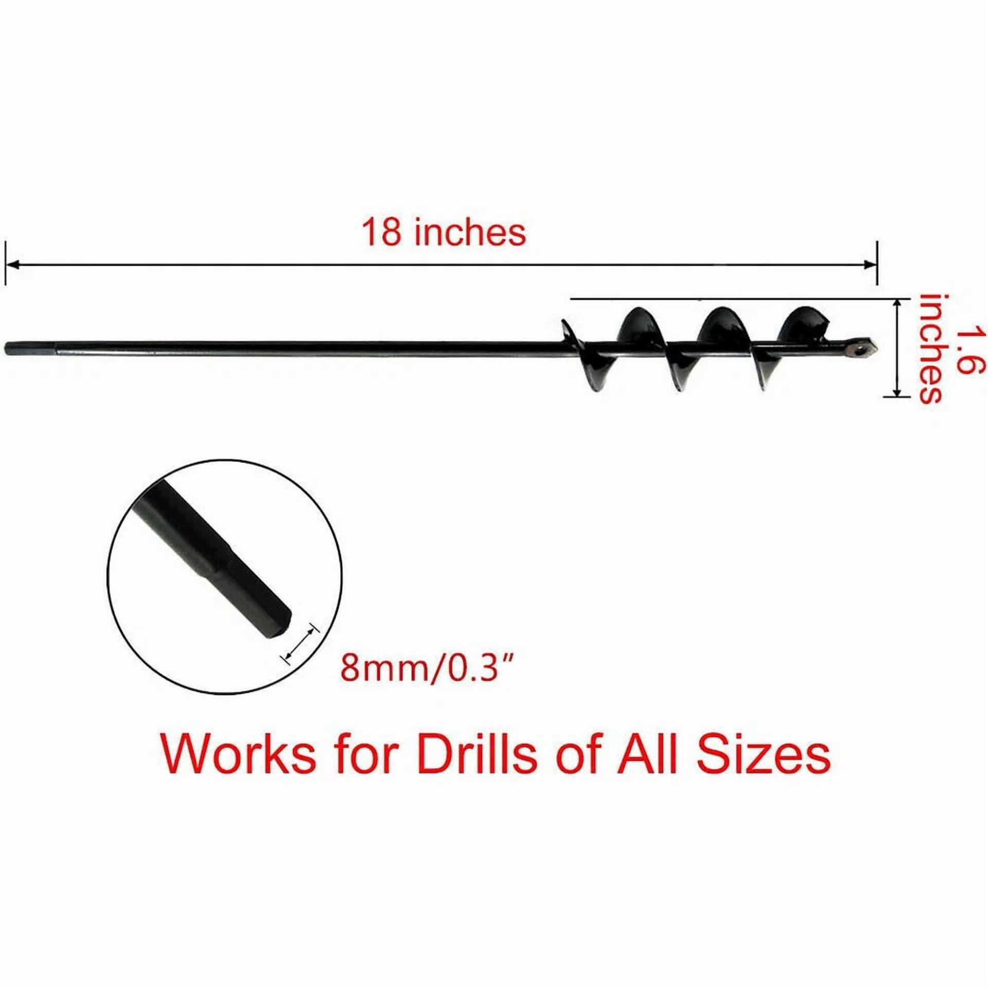 PURELY- 18 Planting Auger Spiral Hole Drill Bit Garden Soil Yard Earth Bulb Hole Digger