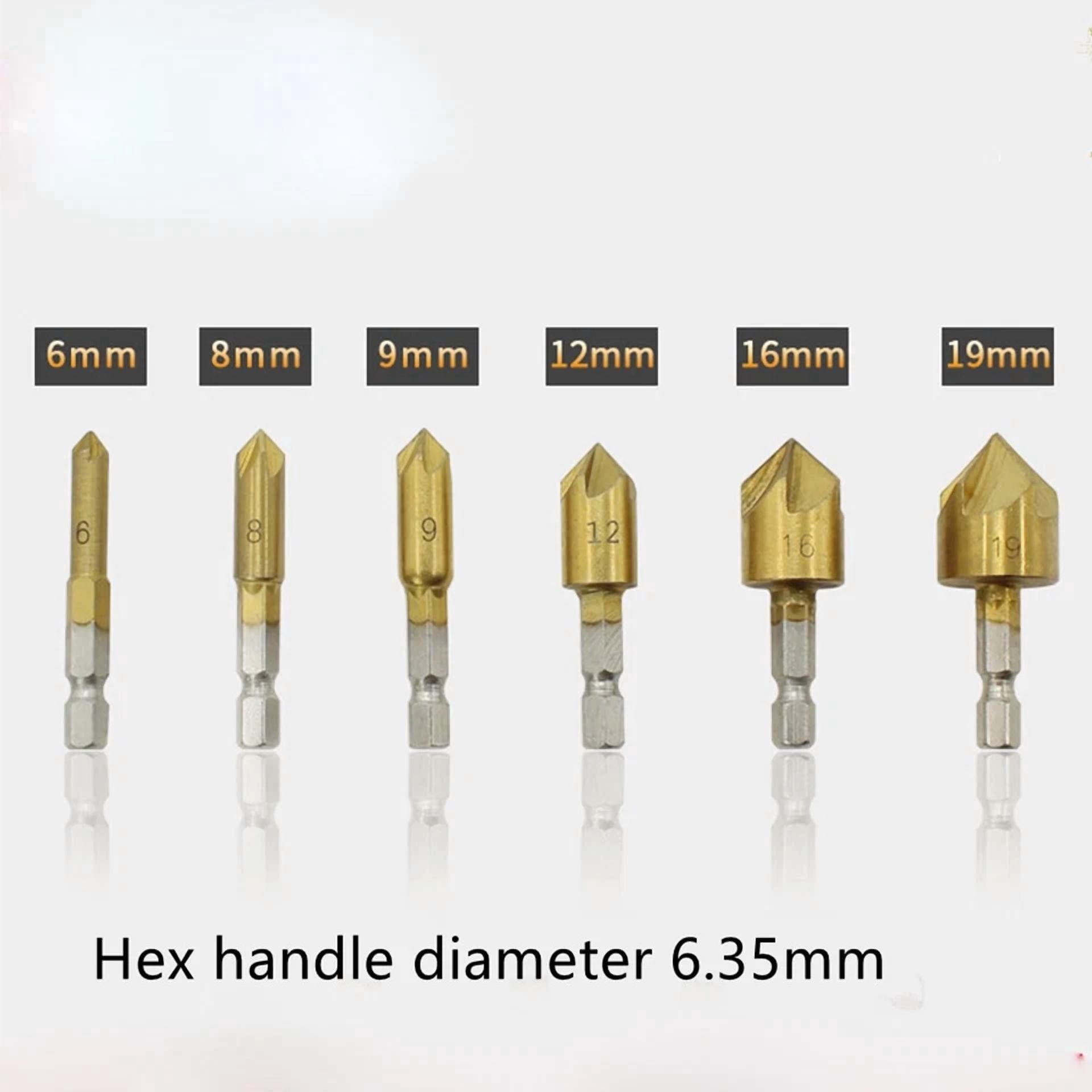 New Countersink Tool Bit Set 1/4'' Hex Shank Counter Sink For Steel Metal Wood E