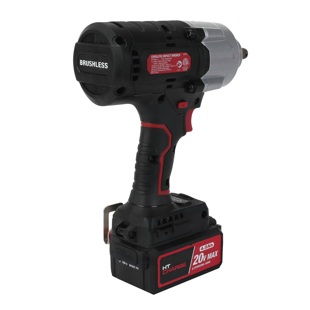 Hyper Tough 20V Brushless Cordless 1/2-in 900 Impact Wrench with Battery & Charger
