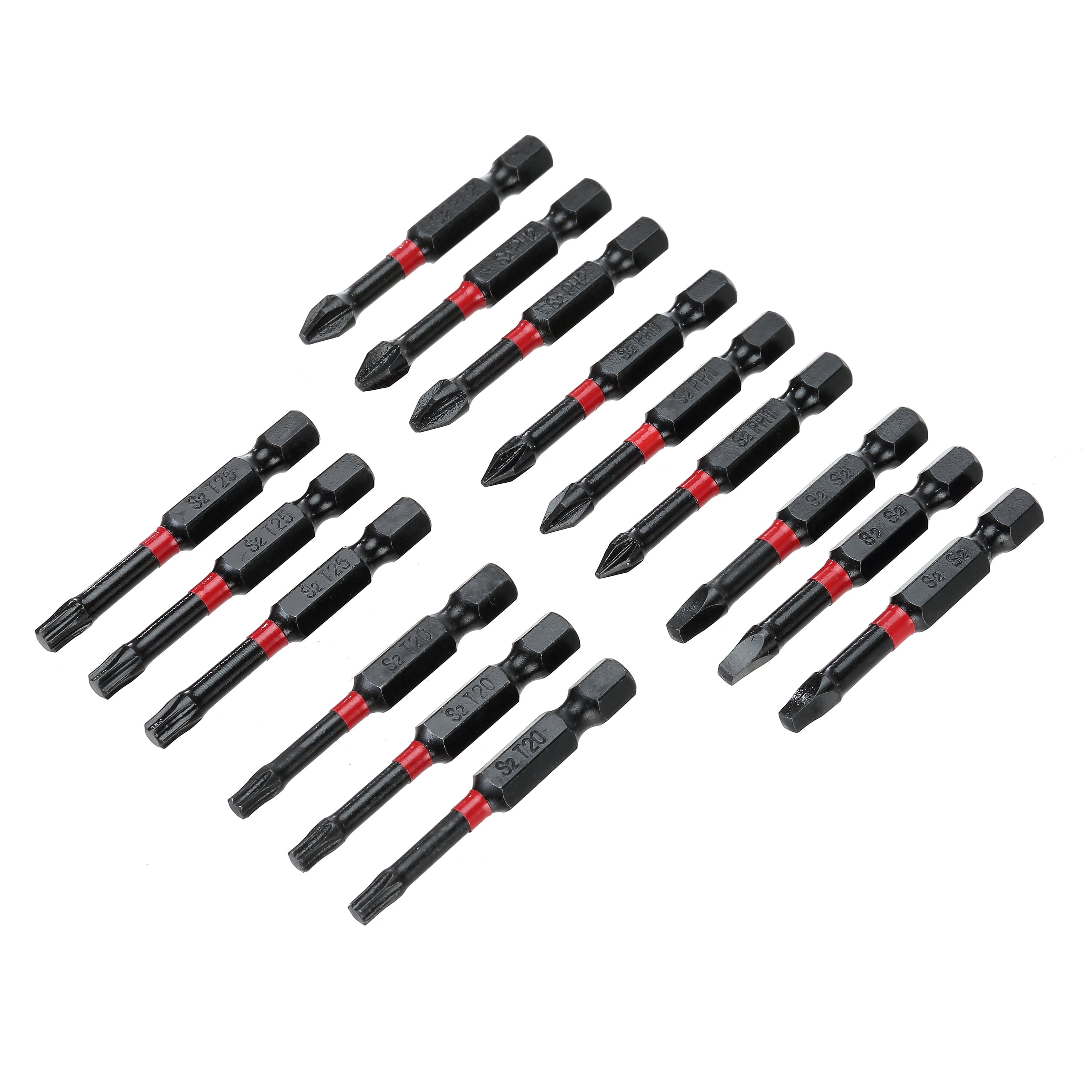 Hyper Tough 15 Piece 2 Impact Rated Screwdriver Bit Set