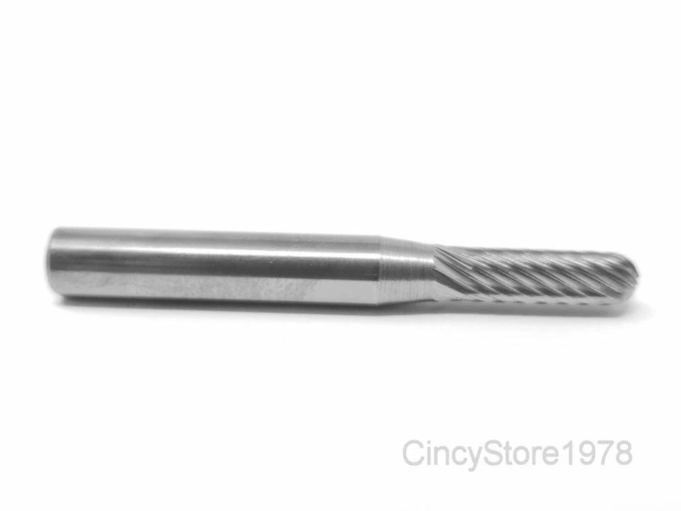 KLYNE - Sc14S Cylindrical Radius 3/16 Carbide Burr Bur Tool Die Grinder Bit 1/4 Shank