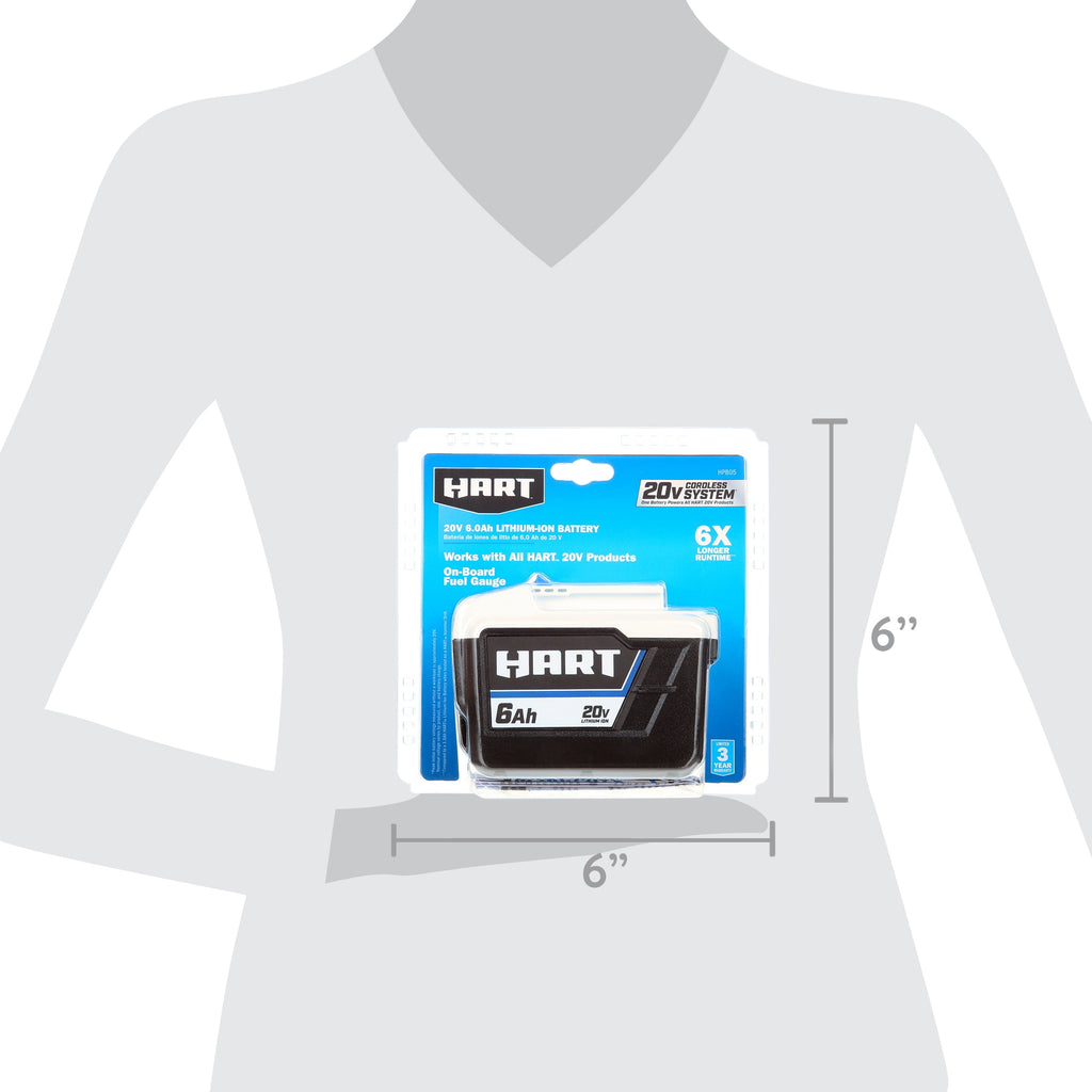 HART 20 Volts 6.0Ah Lithium-Ion Battery (Charger Not Included)