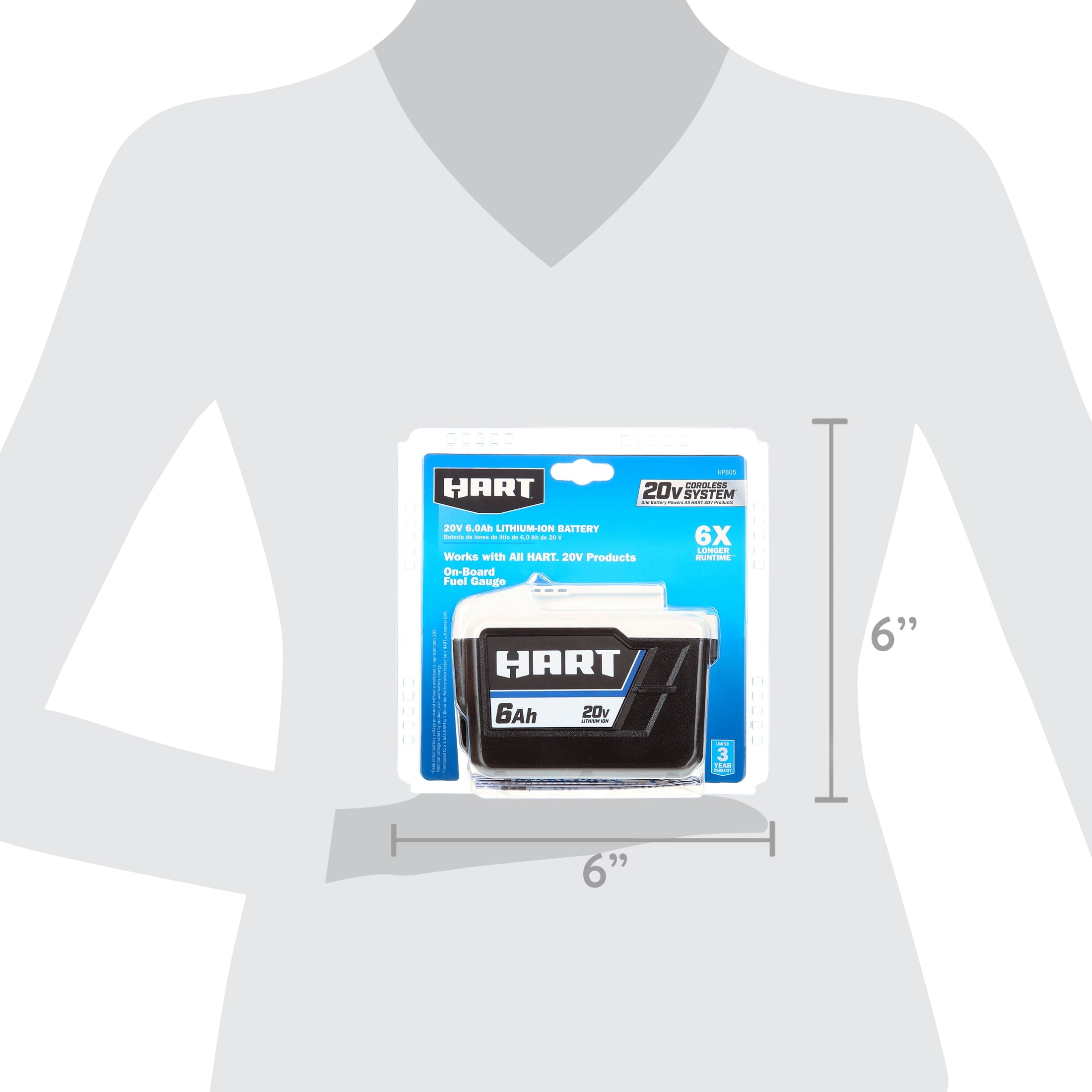 HART 20 Volts 6.0Ah Lithium-Ion Battery (Charger Not Included)