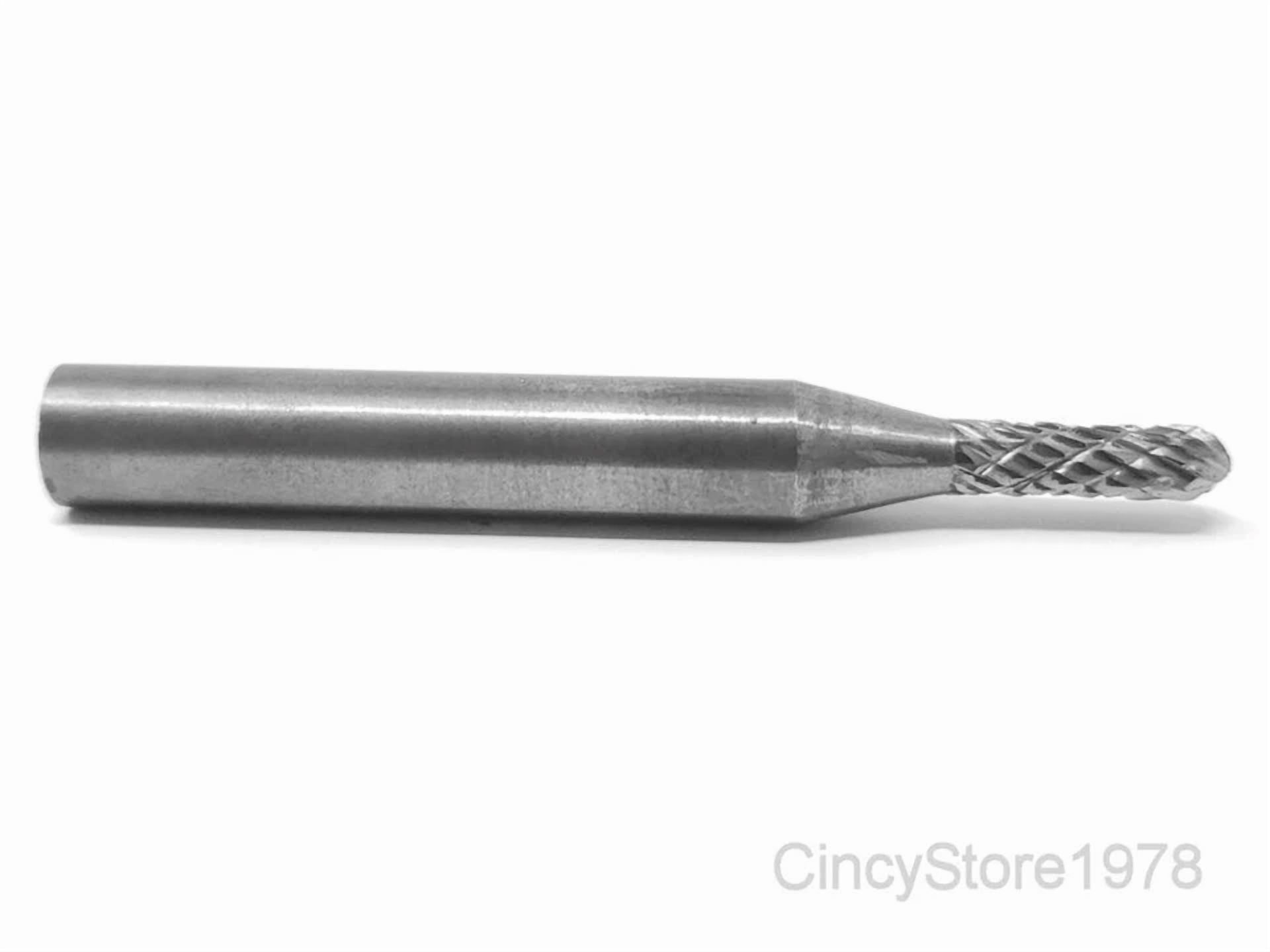 KLYNE - Sc11D Cylindrical Tungsten Carbide Burr Bur Cutting Tool Die Grinder Bit 1/4
