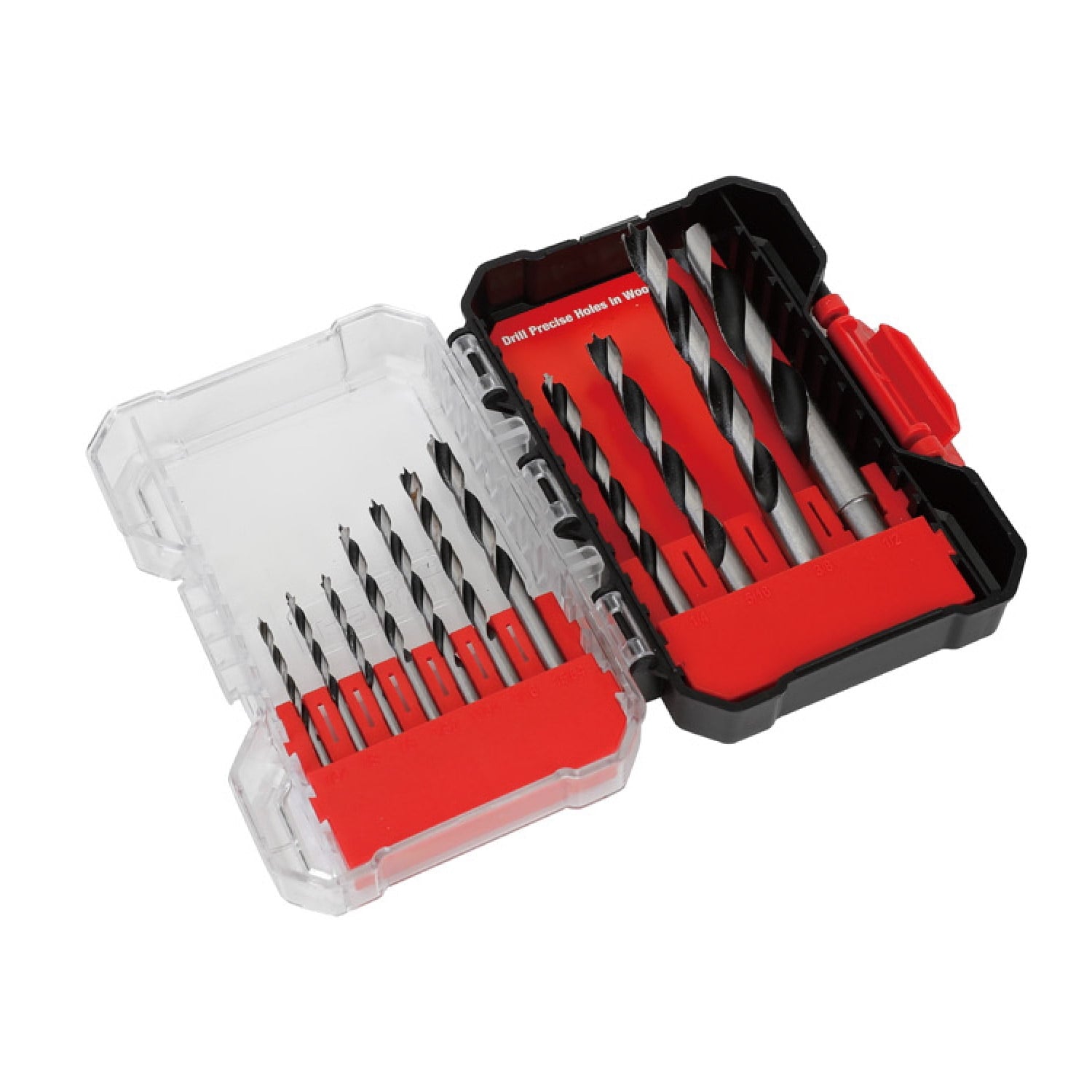 Hyper Tough 11-Piece Brad Point Bit Set in Click Fit Case