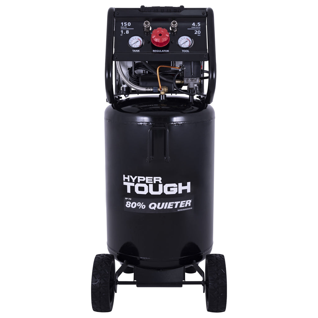 Hyper Tough 20 Gallon 1.8 HP Vertical Quiet air compressor 150psi