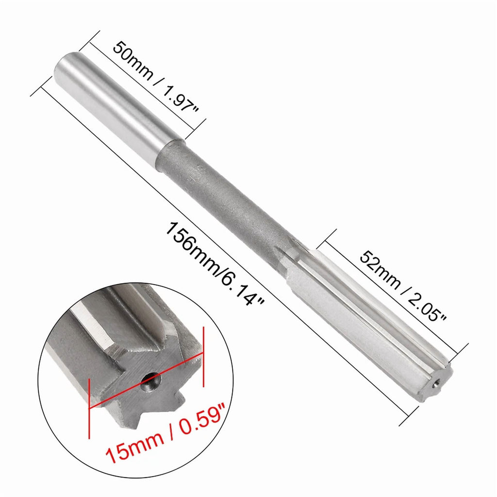 YANI -15Mm Chucking Reamer Hss H7 6 Straight Flutes Machine Milling Cutter Tool