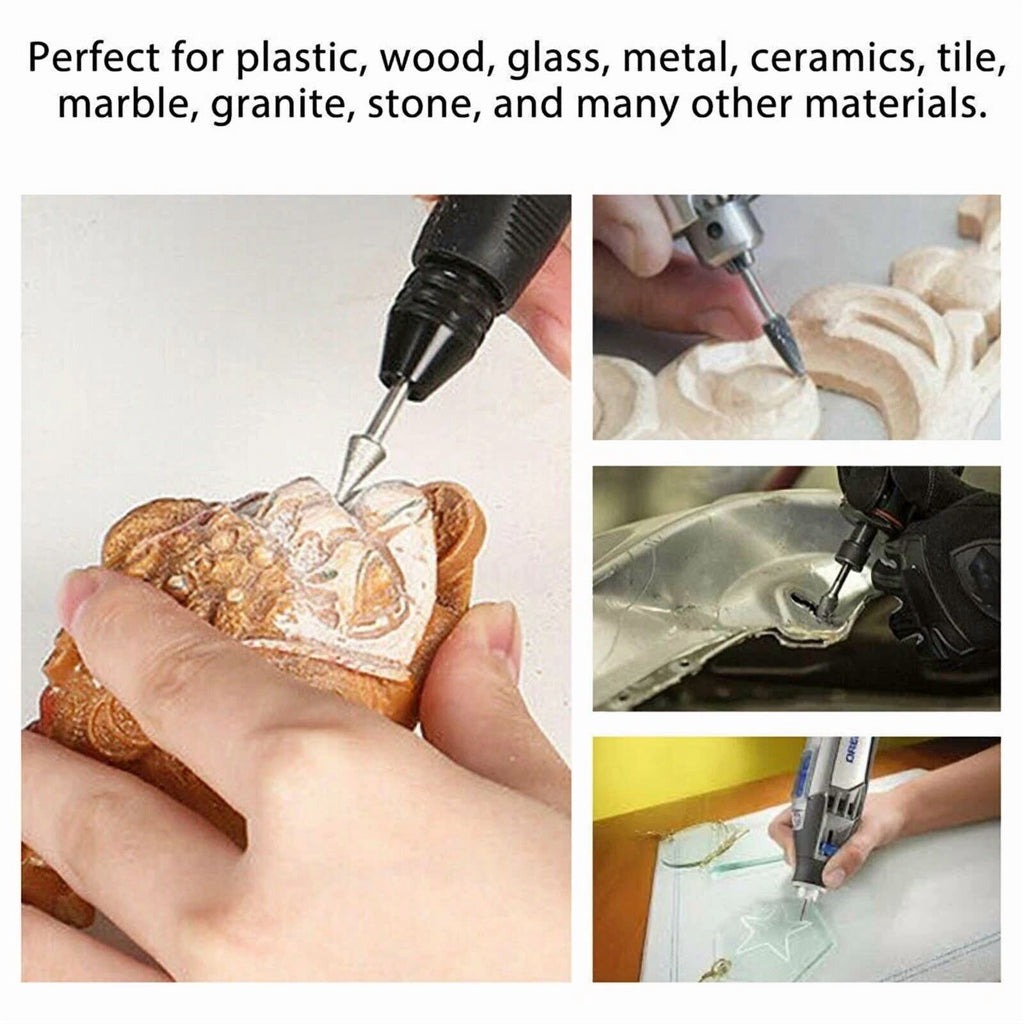 20Pcs Diamond Burr Set Drill Bits Mini Drill For Dremel Rotary Tool Accessories