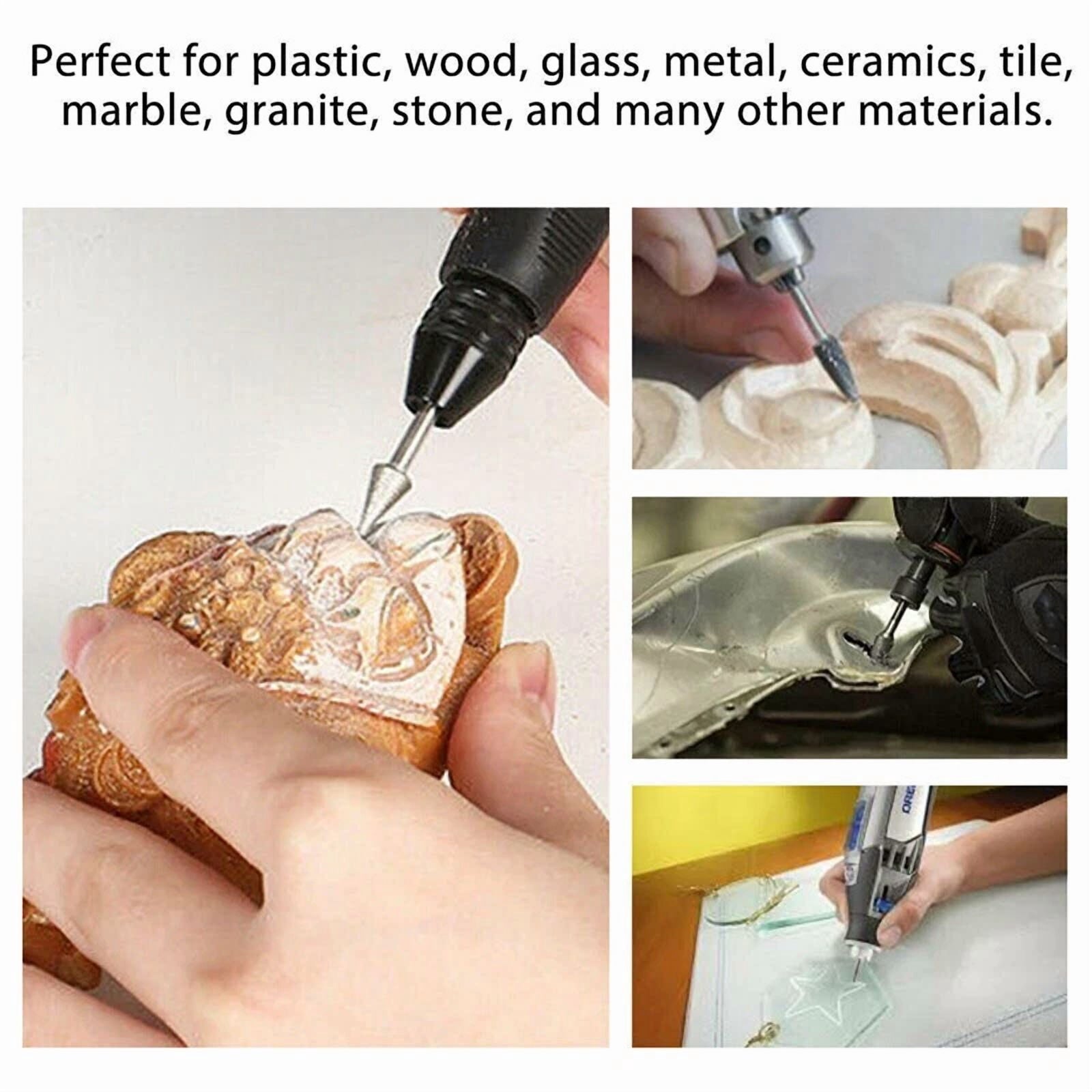 20Pcs Diamond Burr Set Drill Bits Mini Drill For Dremel Rotary Tool Accessories