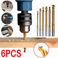 6Pcs Twist Drill Bit Set Power Tool Accessories Screw Holes For Wood Metal Us
