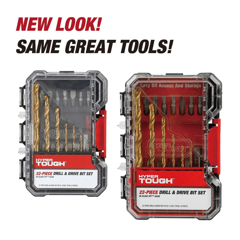Hyper Tough 22-Piece Drill & Drive Set in Click Fit? Case