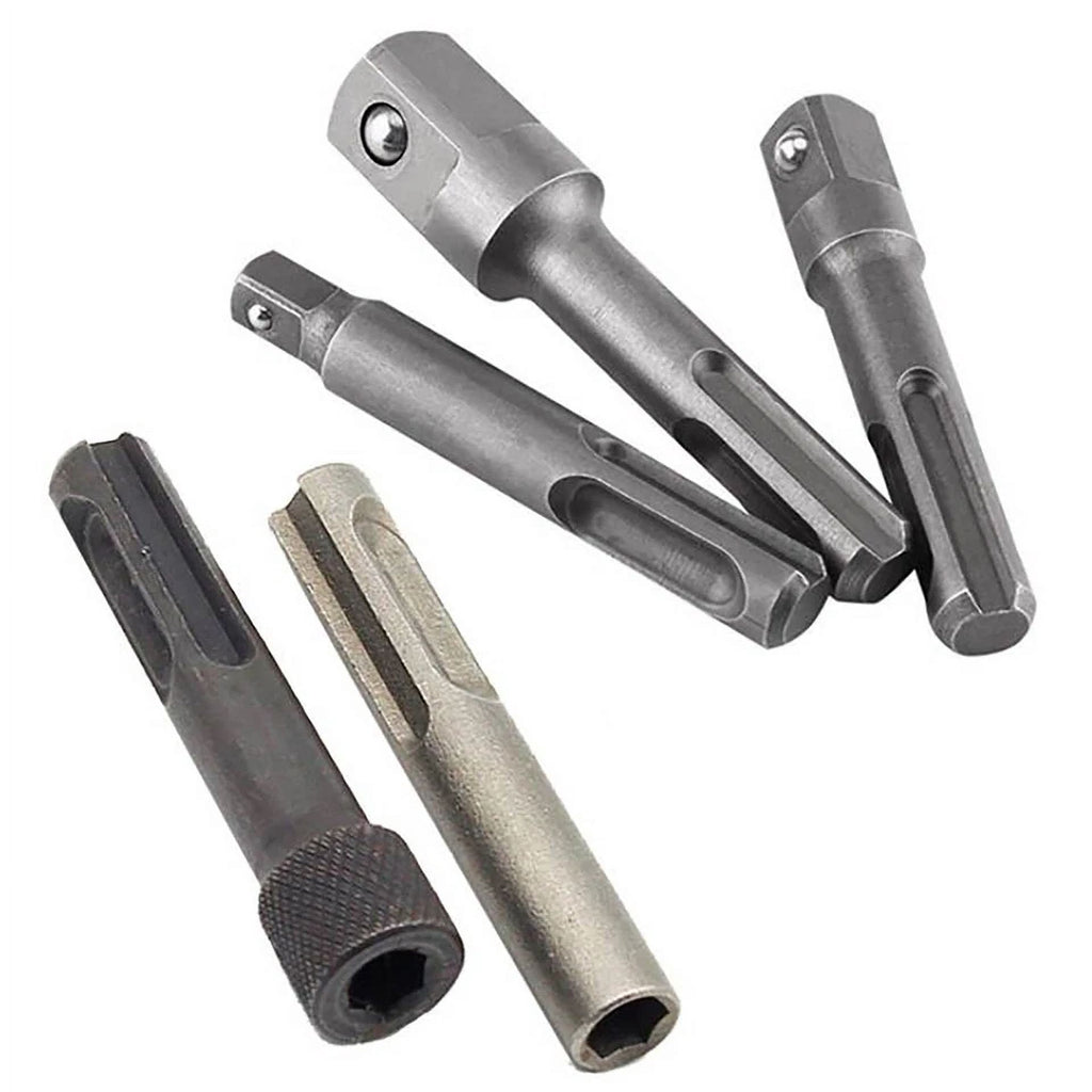 KNACK - 5Pcs/Set Sds Plus 1/4 Hex Socket Driver Tool Screwdriver Bit Chuck Adaptor Bar