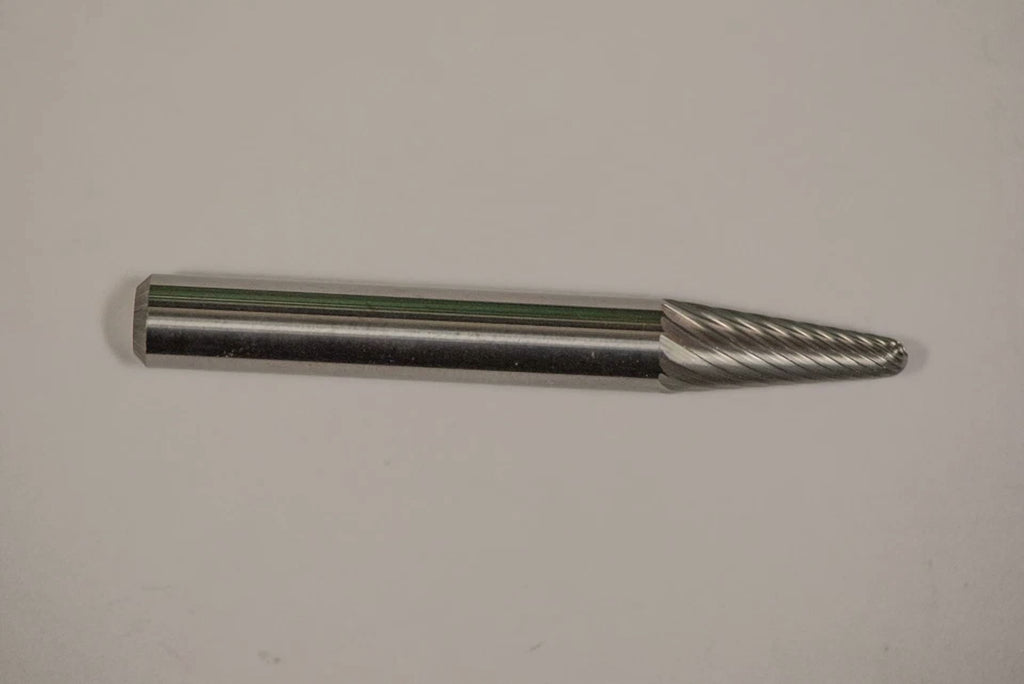 KLYNE - Sl1S 14 Degree Taper Radius Carbide Burr Bur Cutting Tool Die Grinder Bit 1/4