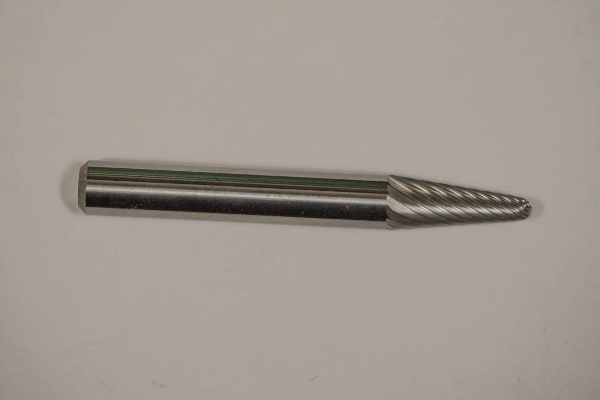 KLYNE - Sl1S 14 Degree Taper Radius Carbide Burr Bur Cutting Tool Die Grinder Bit 1/4
