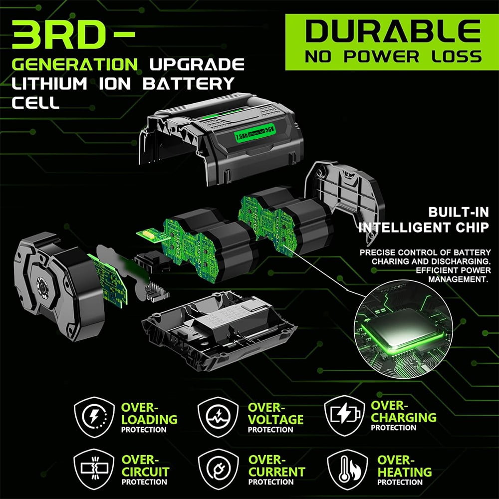 For Ego 56V 7.5Ah Lithium-Ion Battery Ba2800t Ba4200t Ba3360t Ba5600t Ba1400 US