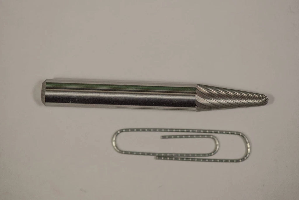 KLYNE - Sl1S 14 Degree Taper Radius Carbide Burr Bur Cutting Tool Die Grinder Bit 1/4