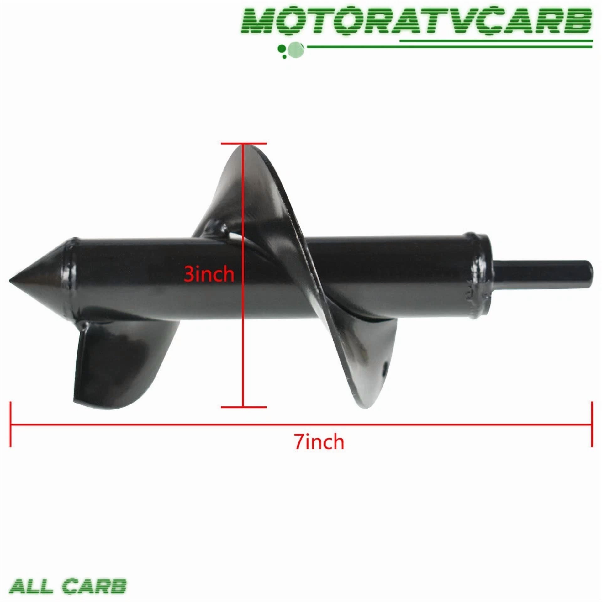 PURELY- All-Carb 3In × 7In Auger Drill Bit Garden Plant Flower Bulb Rapid Planter Spiral