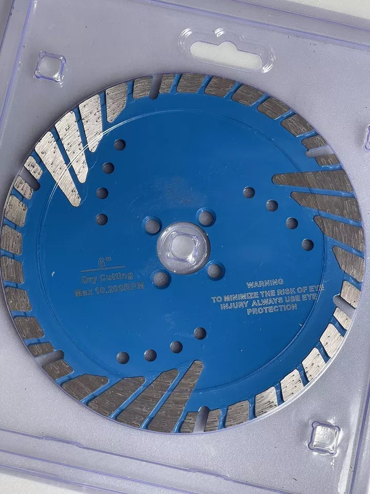 KLYNE - 6'' Dry Diamond Turbo Saw Blade Cutting Disc For Angle Grinder Concrete/Bricks