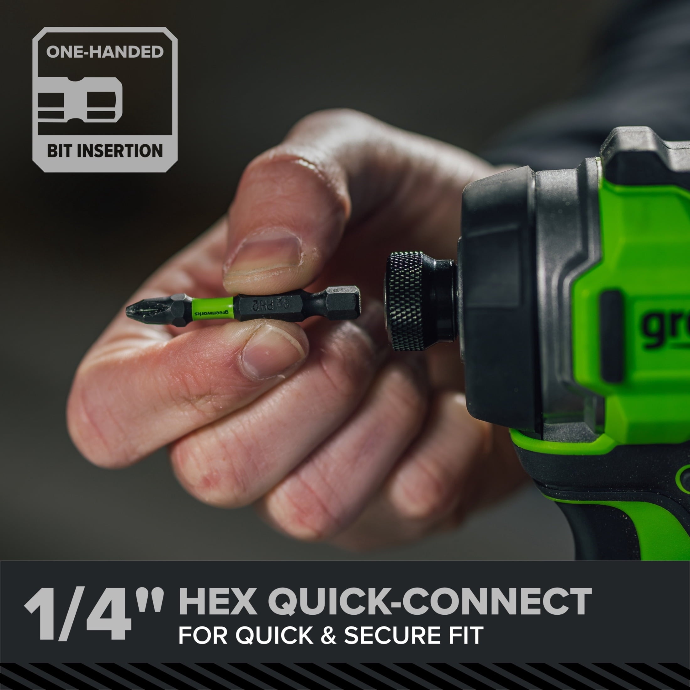 Greenworks Pro PowerAll 24V Brushless 2200 In-lb Impact Driver, 2Ah USB-C Battery, 65W Charger and Cable, ID5250A2