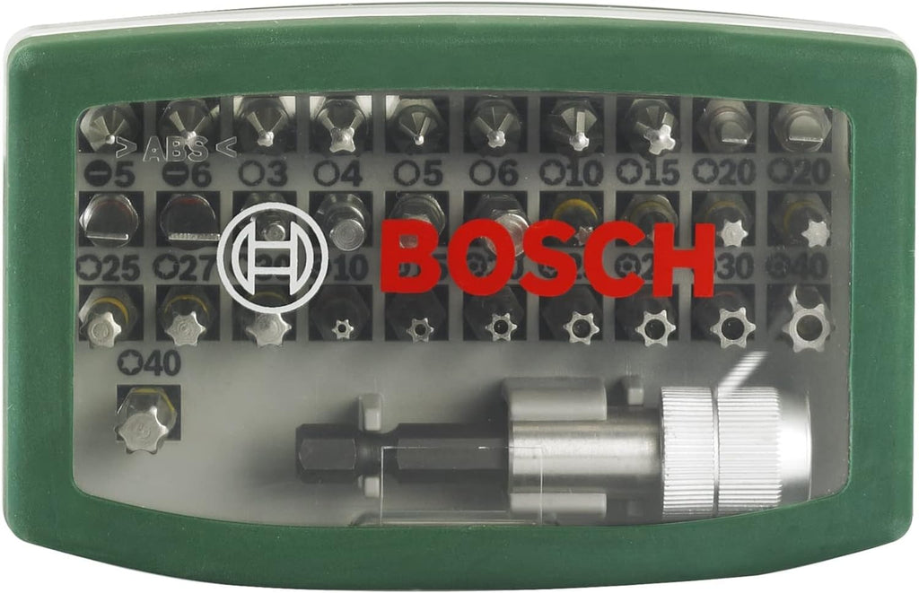 Bosch 32pc. Screwdriver Bit Set (PH-, PZ-, Hex-, T-, TH-, S-Bit, Accessories Drill and Screwdri