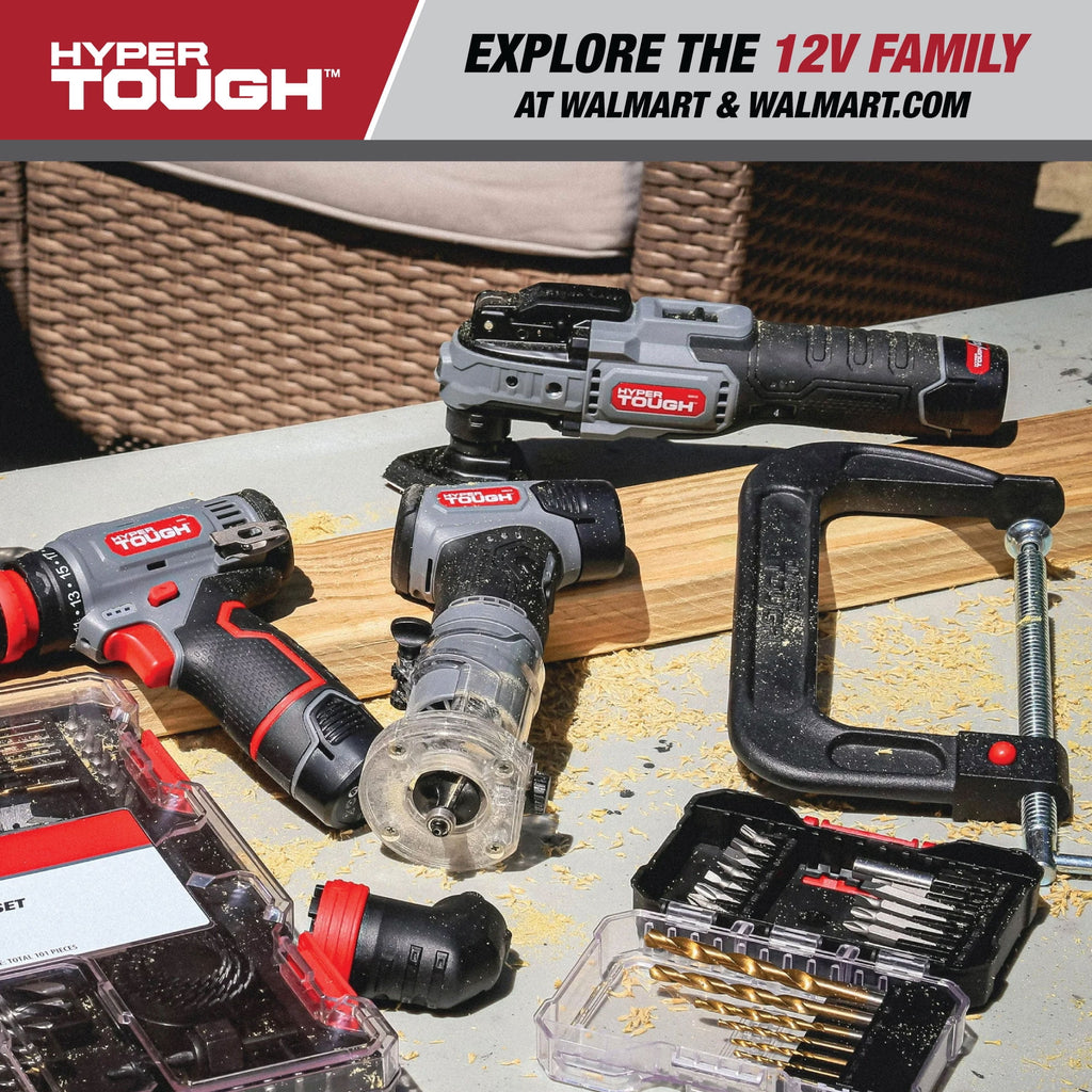 Hyper Tough 12V Max Lithium-Ion Brushless Oscillating Multi-Tool with 1.5Ah Battery and Charger