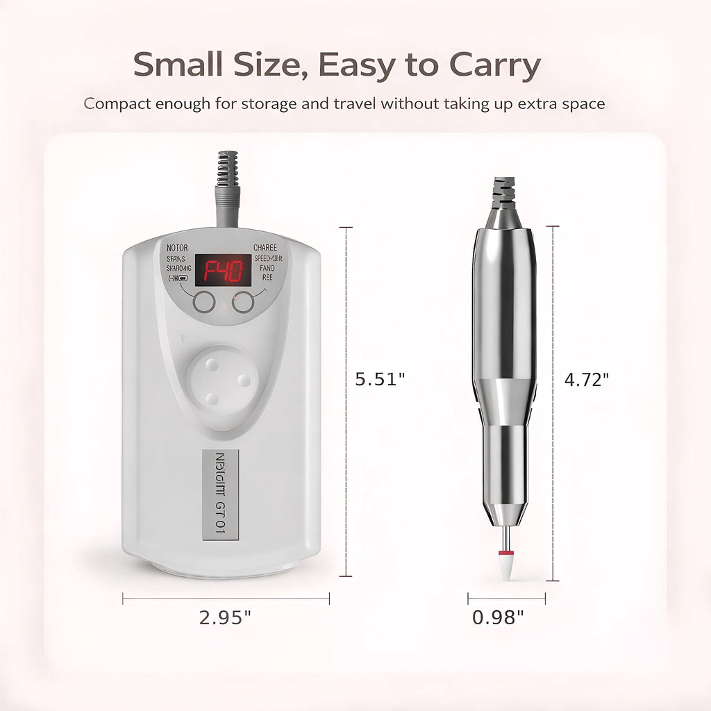STARBIAO Electric Nail Drill Kit 40000 RPM, Rechargeable Cordless Nail File with LCD Display, Low Heat Low Noise Low Vibration, E-File for Acrylic Gel Nails, Manicure Pedicure for Home Salon