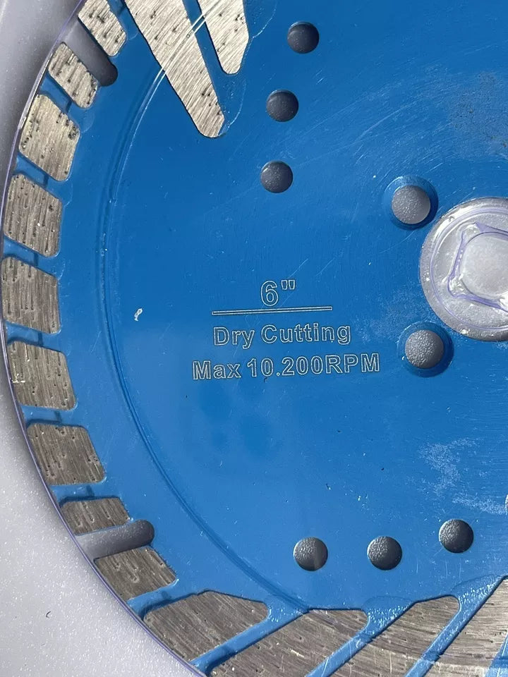 KLYNE - 6'' Dry Diamond Turbo Saw Blade Cutting Disc For Angle Grinder Concrete/Bricks
