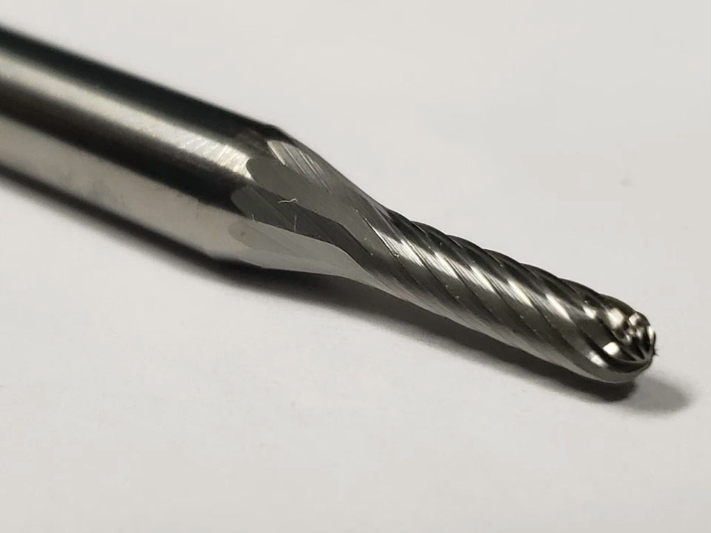 KLYNE - Sc11S Cylindrical Radius 1/8 Carbide Burr Bur Tool Die Grinder Bit 1/4 Shank