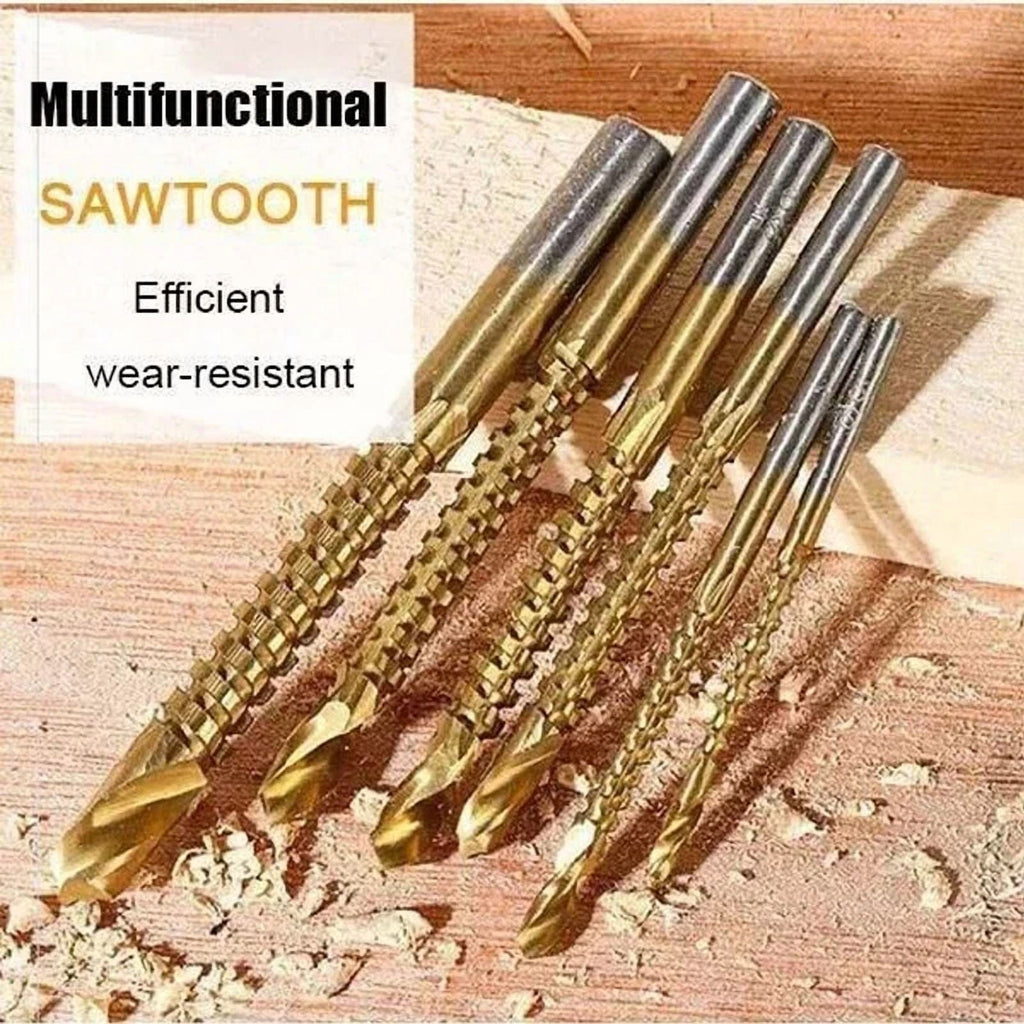 6Pcs Twist Drill Bit Set Power Tool Accessories Screw Holes For Wood Metal Us