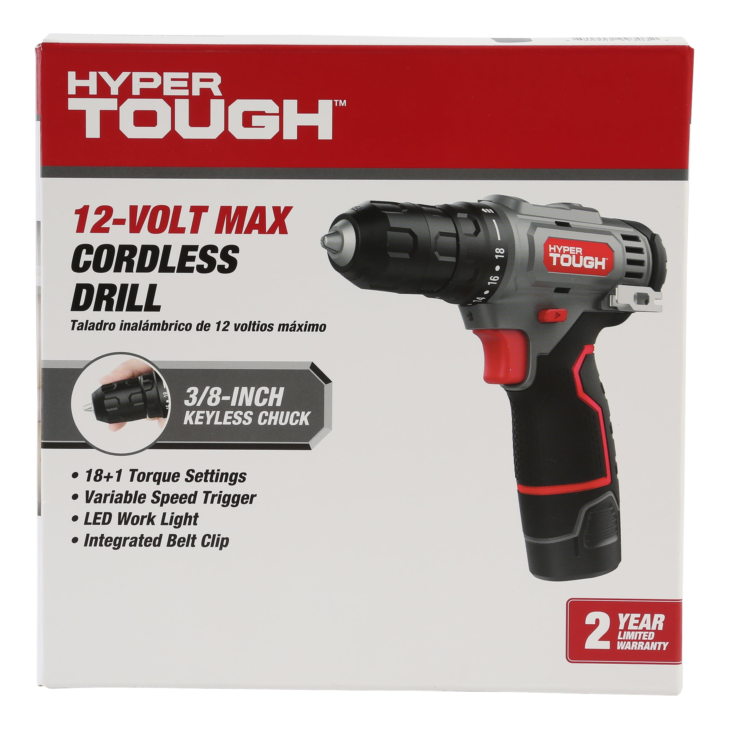 Hyper Tough 12V Max Lithium-Ion Cordless 3/8-inch Drill Driver with 1.5Ah Battery, 99303
