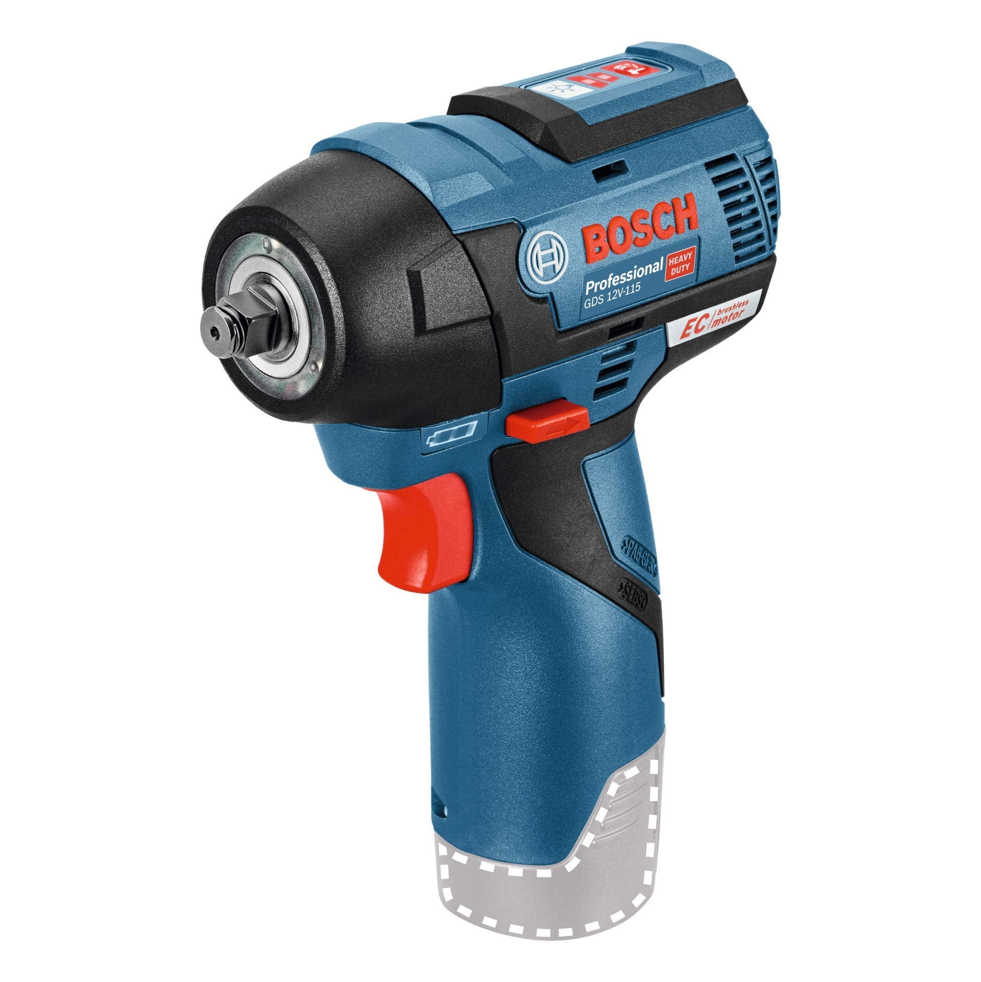 Bosch Professional 12V System GDS 12V-115 cordless impact driver (max. torque 115?Nm, impact ra