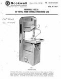 Instruction Manual ONLY for Delta Rockwell - 20 Metal-Wood Variable Speed Bandsaw Instructions REPRINT